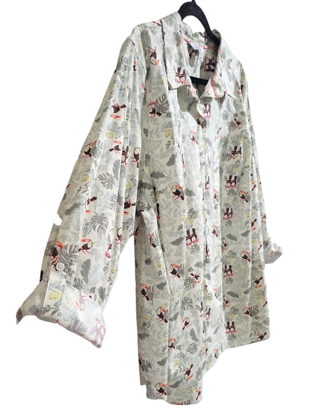 Croft & Barrow Tropical Toucan Cotton Button Down Casual Shirt Size 2X NWT - Picture 5 of 16